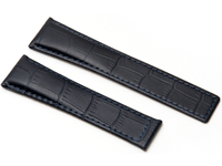 Black Leather Watch Strap with Blue Stitching to fit Tag Heuer Watches